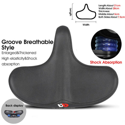Brede Ergonomische Fietszadel – Comfortabel Zadel met Schokdemping voor Stads- en Mountainbikes