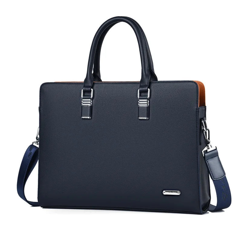 Luxe Leren Laptoptas met Schouderriem en Meerdere Vakken – Geschikt voor 14-15 inch Laptops