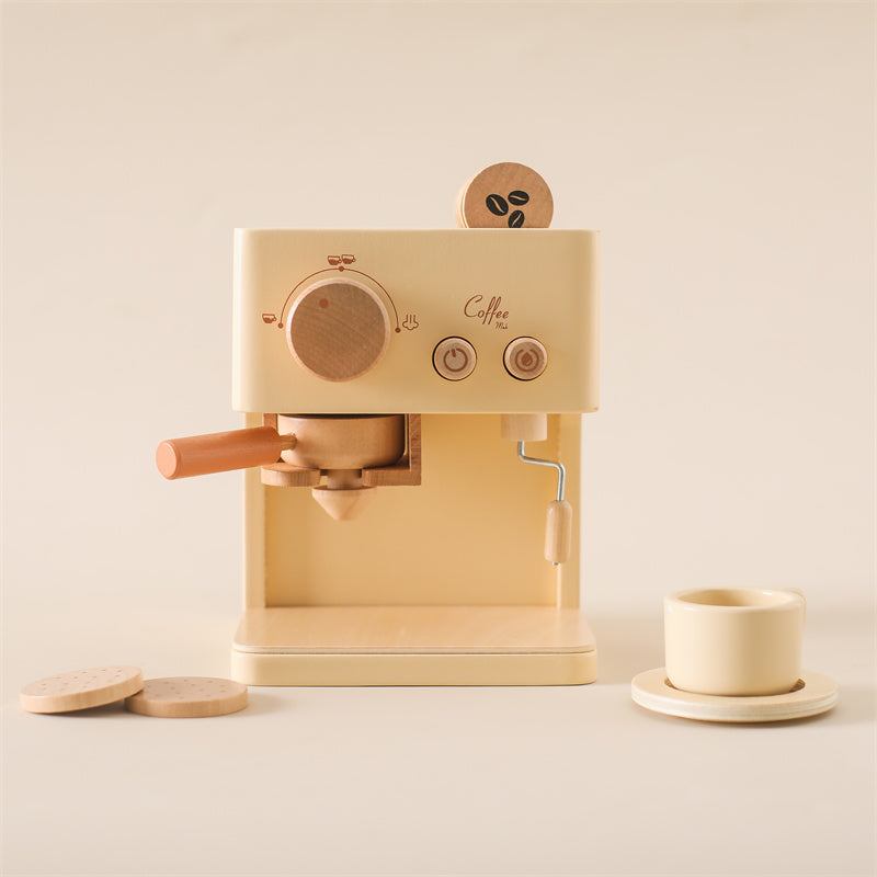 Koffieapparaat Speelgoed – Educatief Houten Rollenspel, Inclusief Accessoires – Voor Kinderen Vanaf 1 Jaar