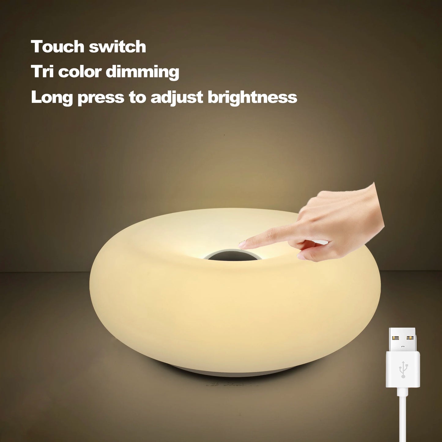 Kleurrijke Touch Tafellamp met USB – RGB Verlichting & Dimbare Helderheid