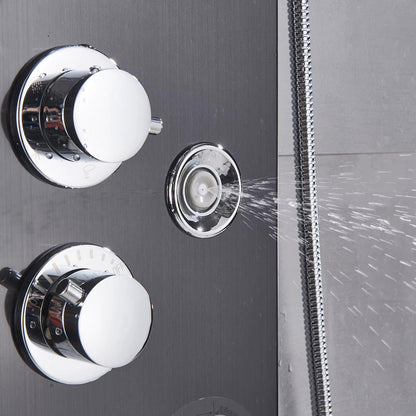 Luxe Douchepaneel Opbouwdouche VoordeelPaleis® Veneza LCD Zwart Geborsteld