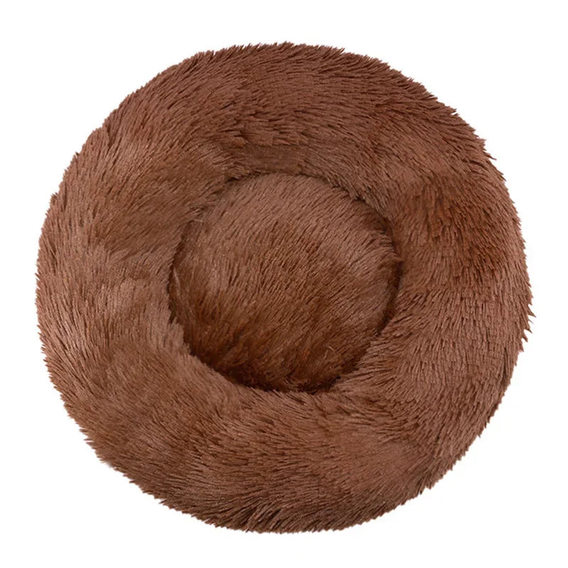 CozyNest Pluche Ronde Huisdierenmand – Wasbaar & Antislip