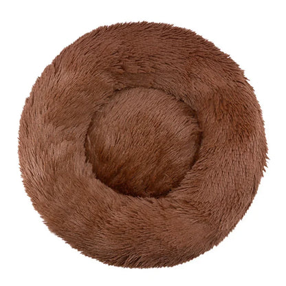 CozyNest Pluche Ronde Huisdierenmand – Wasbaar & Antislip