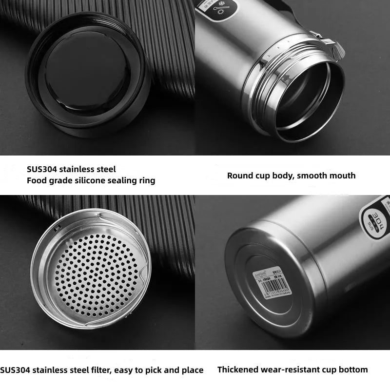 TempraFles – Slimme Thermosfles met LED Temperatuurdisplay (800ml–1L)