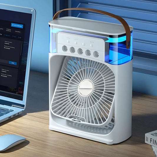Koelora mobiele aircooler – 3-in-1 ventilator, luchtkoeler en bevochtiger met LED-licht