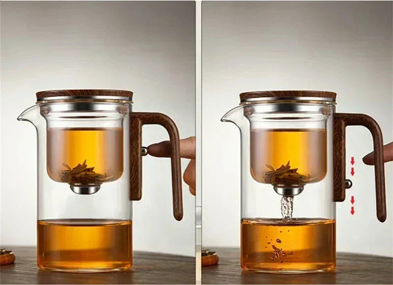 TheePuur Glassfera – Glazen Theepot met Los Filter voor Warme en Koude Thee