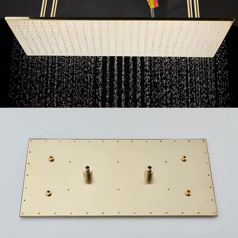 VoordeelPaleis® Inbouw Manhattan Premium Plafondunit 40x80 cm regendouche met LED  vierkant goud geborsteld