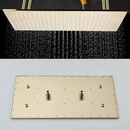 VoordeelPaleis® Inbouw Manhattan Premium Plafondunit 40x80 cm regendouche met LED  vierkant goud geborsteld