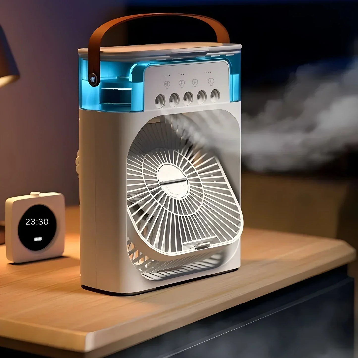 Koelora mobiele aircooler – 3-in-1 ventilator, luchtkoeler en bevochtiger met LED-licht