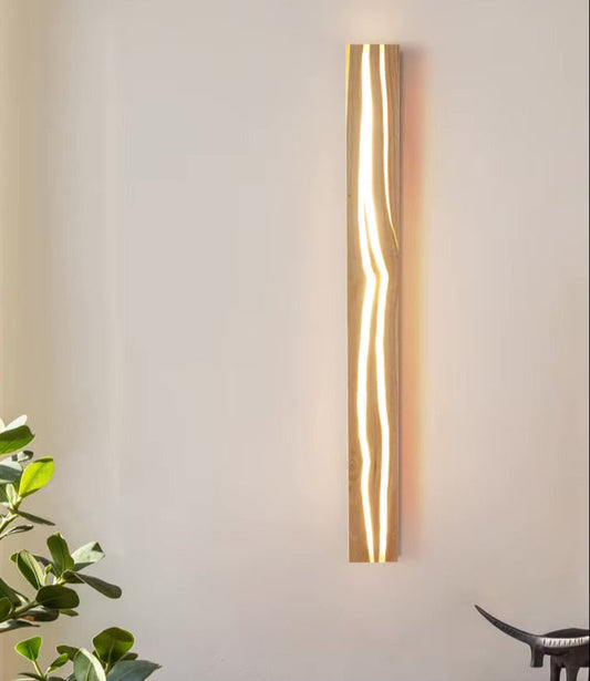 VoordeelPaleis NordicLux Wandlamp Spiegellamp Hout warm licht 50 cm.