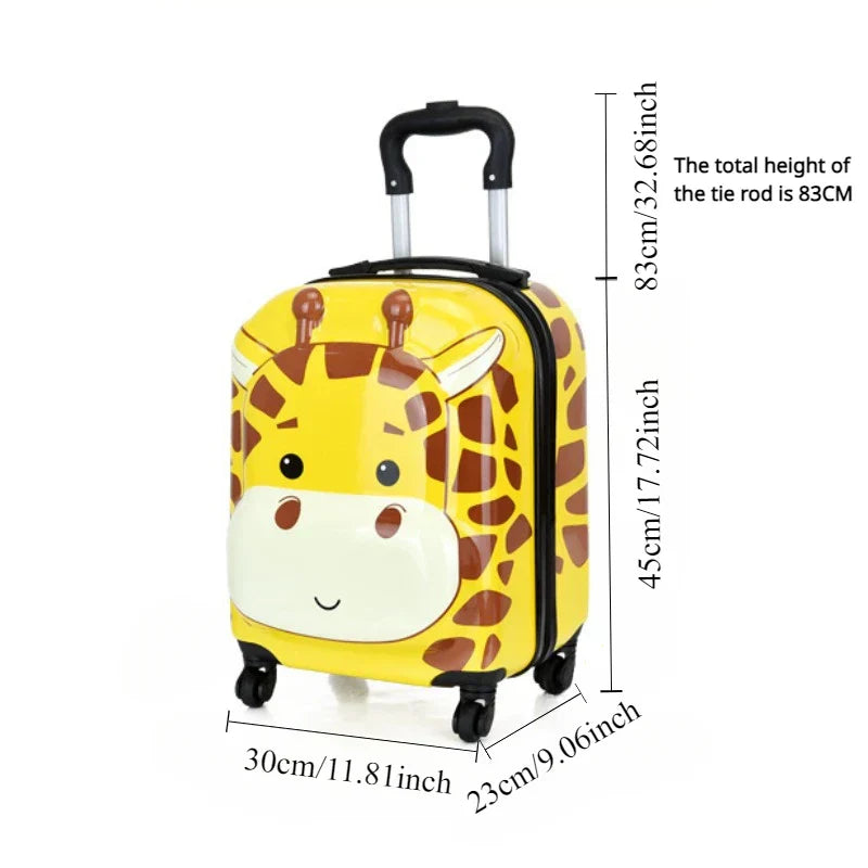 Sydney Kinderkoffer – 3D Dierentrolley met 360° Wielen en Verstelbare Handgreep | Lichtgewicht & Schokbestendig