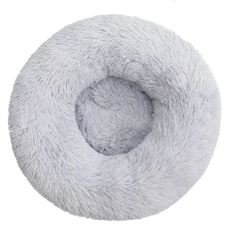 CozyNest Pluche Ronde Huisdierenmand – Wasbaar & Antislip
