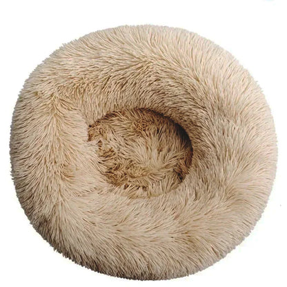 CozyNest Pluche Ronde Huisdierenmand – Wasbaar & Antislip