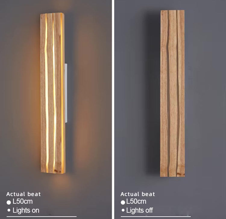 VoordeelPaleis NordicLux Wandlamp Spiegellamp Hout warm licht 50 cm.