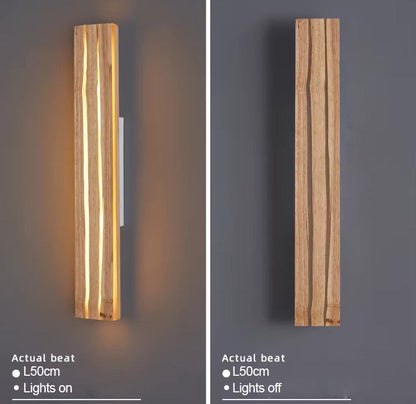 VoordeelPaleis NordicLux Wandlamp Spiegellamp Hout warm licht 50 cm.