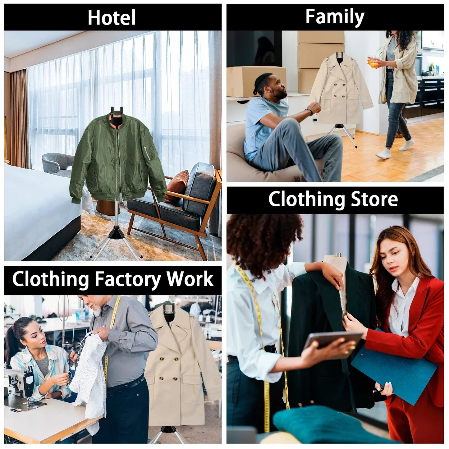 Verstelbaar Telescoop Stoomstatief voor Kleding – Opvouwbaar & Draagbaar