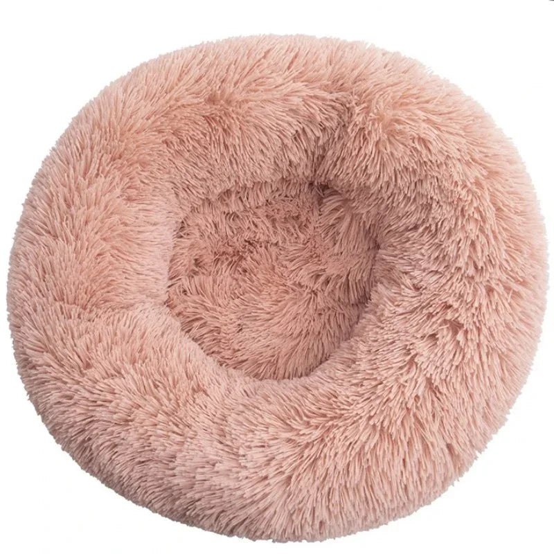 CozyNest Pluche Ronde Huisdierenmand – Wasbaar & Antislip