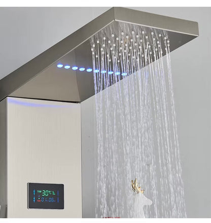 Douchepaneel Regendouche VoordeelPaleis® Carls LCD Premium RVS Brushed