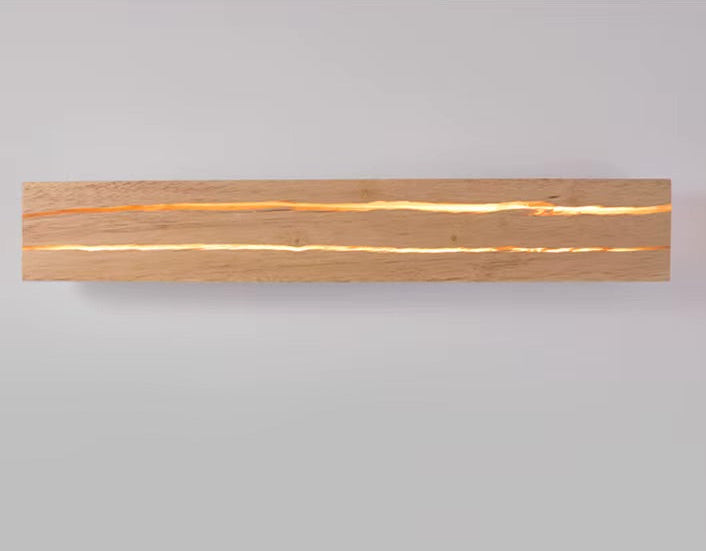 VoordeelPaleis NordicLux Wandlamp Spiegellamp Hout warm licht 50 cm.