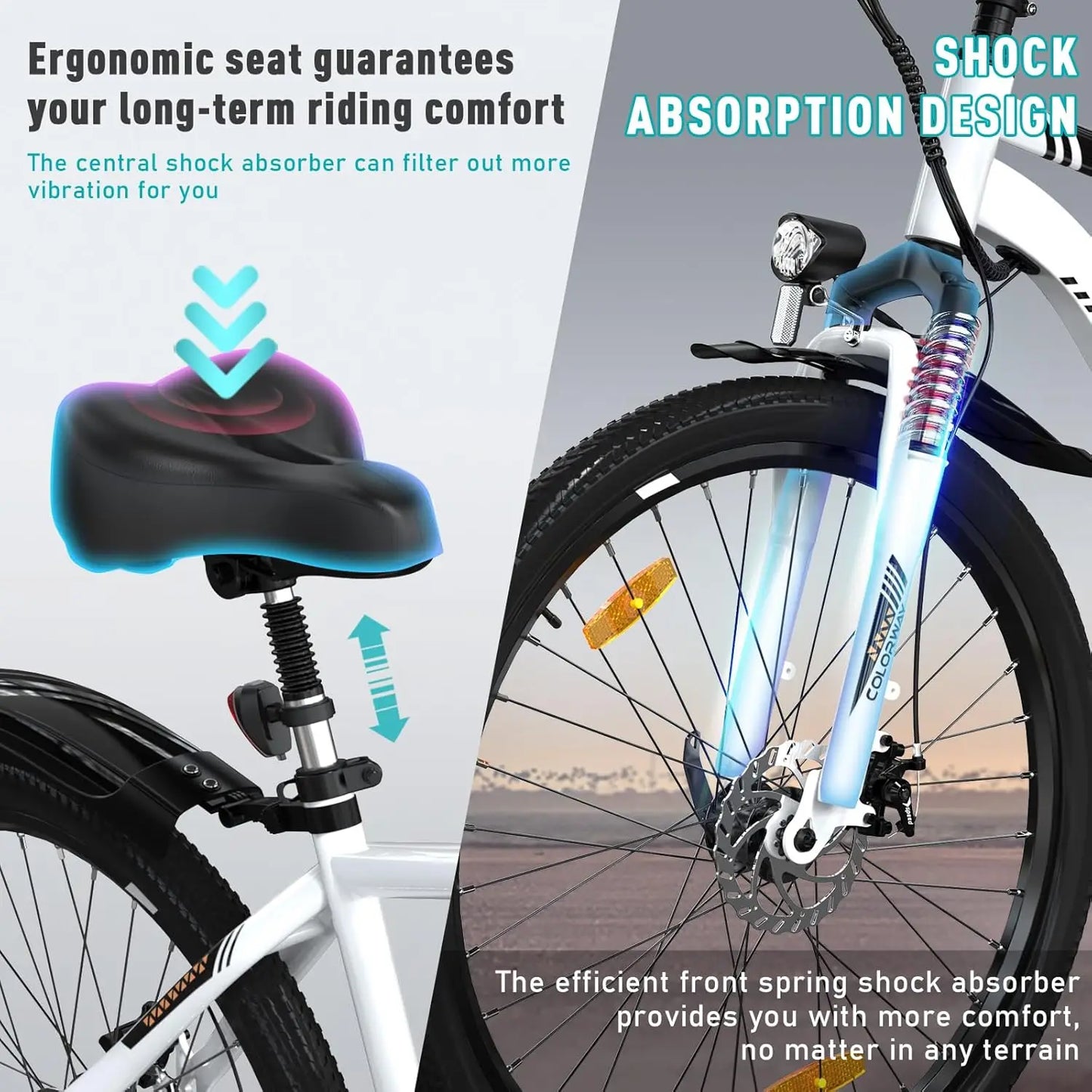 COLORWAY BK15 Elektrische Mountainbike – Avontuur en Comfort in Eén