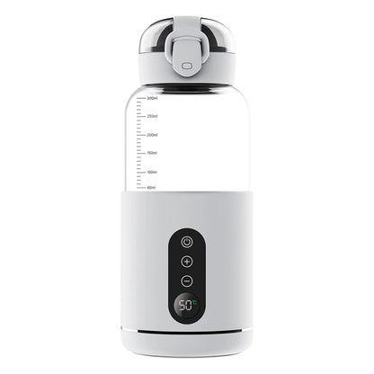 Flessenwarmer – Draadloos Oplaadbaar, Precieze Temperatuurregeling 37-55°C – Ideaal voor Thuis en Onderweg