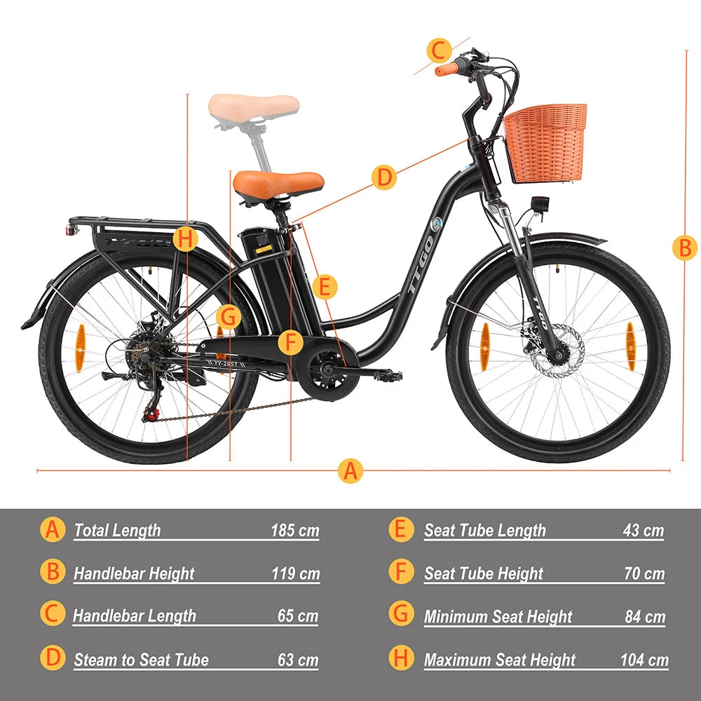 TTGO YY-26ST Elektrische Fiets – Betrouwbare Kracht en Comfort voor Elke Dag