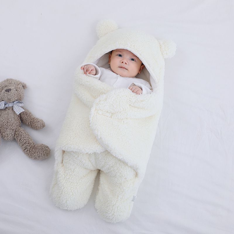 Wikkeldeken – Schattige Berenoortjes, Zacht Katoen – Ideaal voor Baby's Comfort en Warmte