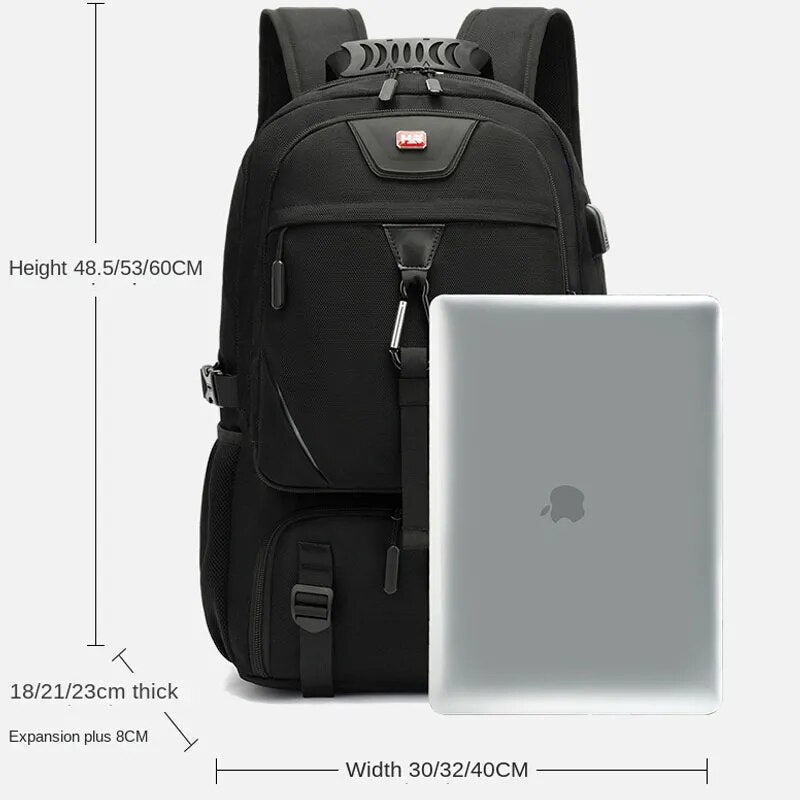 TechTrek Pro Explorer Rugzak met USB-poort – 50L-80L Reiscapaciteit