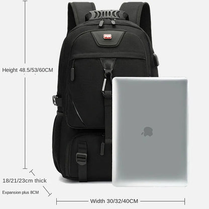 TechTrek Pro Explorer Rugzak met USB-poort – 50L-80L Reiscapaciteit