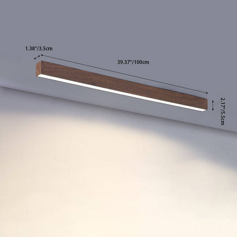 SlimHout LED Plafondlamp – Moderne Opbouwlamp met Houtlook in 3 Maten