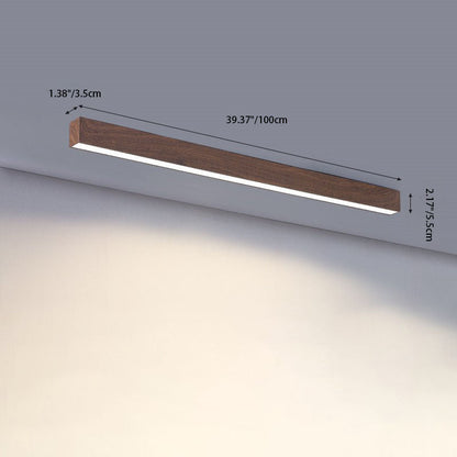 SlimHout LED Plafondlamp – Moderne Opbouwlamp met Houtlook in 3 Maten