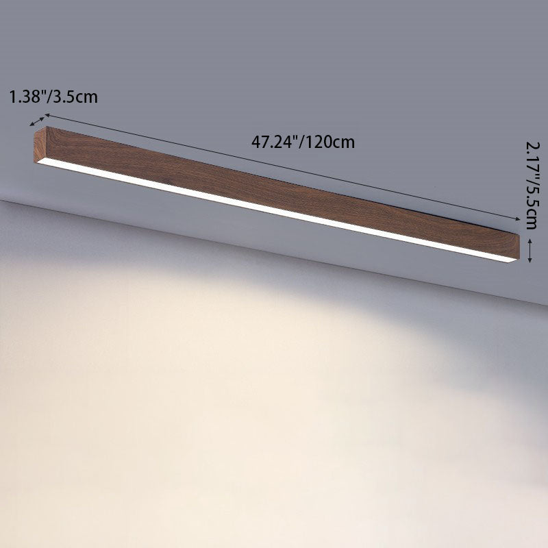 SlimHout LED Plafondlamp – Moderne Opbouwlamp met Houtlook in 3 Maten