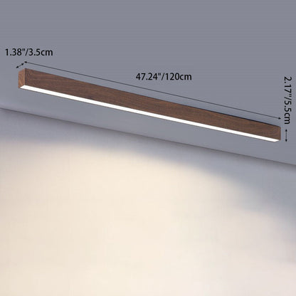 SlimHout LED Plafondlamp – Moderne Opbouwlamp met Houtlook in 3 Maten