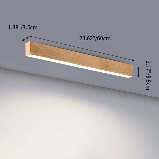 SlimHout LED Plafondlamp – Moderne Opbouwlamp met Houtlook in 3 Maten