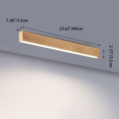 SlimHout LED Plafondlamp – Moderne Opbouwlamp met Houtlook in 3 Maten