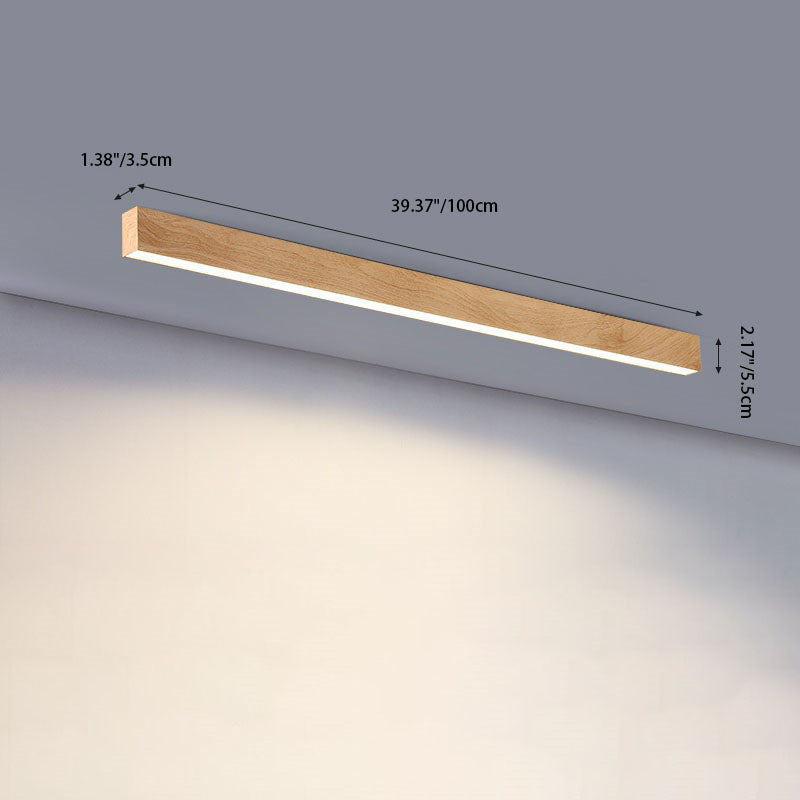 SlimHout LED Plafondlamp – Moderne Opbouwlamp met Houtlook in 3 Maten