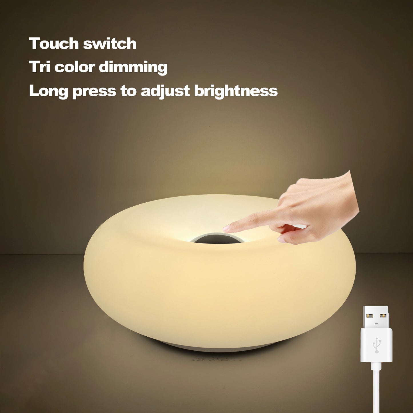 Kleurrijke Touch Tafellamp met USB – RGB Verlichting & Dimbare Helderheid