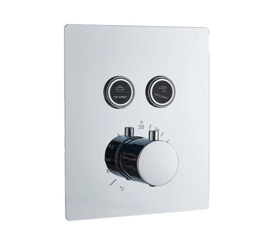 VoordeelPaleis® SmartPulse Wand Thermostatische Doucheset Alicante 2 weg 30 cm regendouche vierkant chroom glans