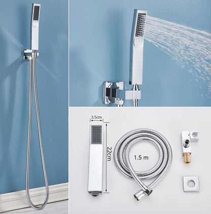 VoordeelPaleis® SmartPulse Wand Thermostatische Doucheset Alicante 2 weg 30 cm regendouche vierkant chroom glans