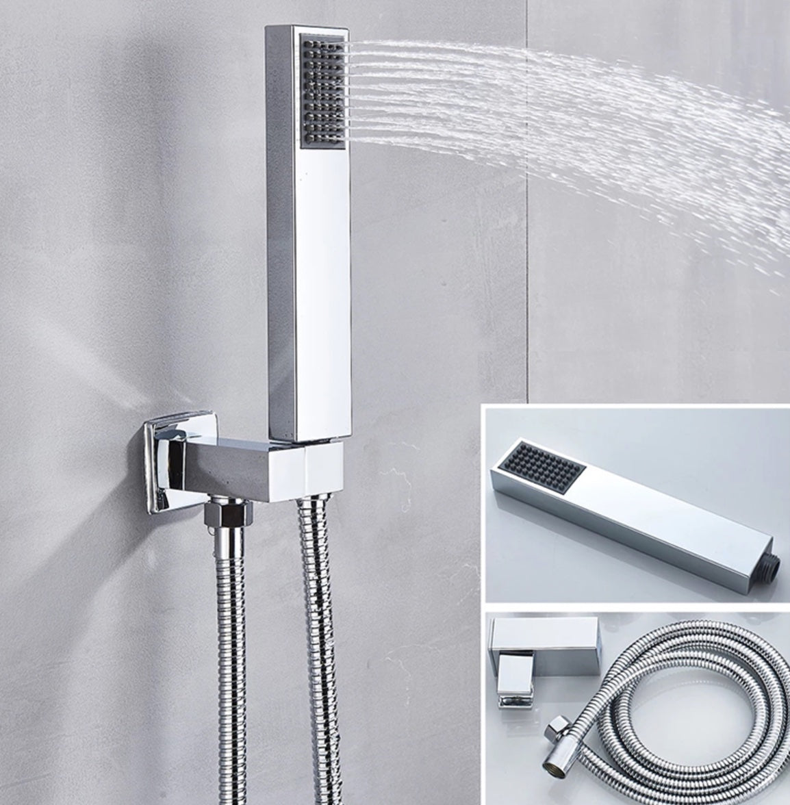 VoordeelPaleis® SmartPulse Wand Thermostatische Doucheset Alicante 2 weg 30 cm regendouche vierkant chroom glans