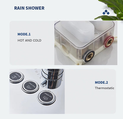 VoordeelPaleis® SmartPulse Wand Thermostatische Doucheset Alicante 3 weg 20 cm regendouche vierkant chroom glans