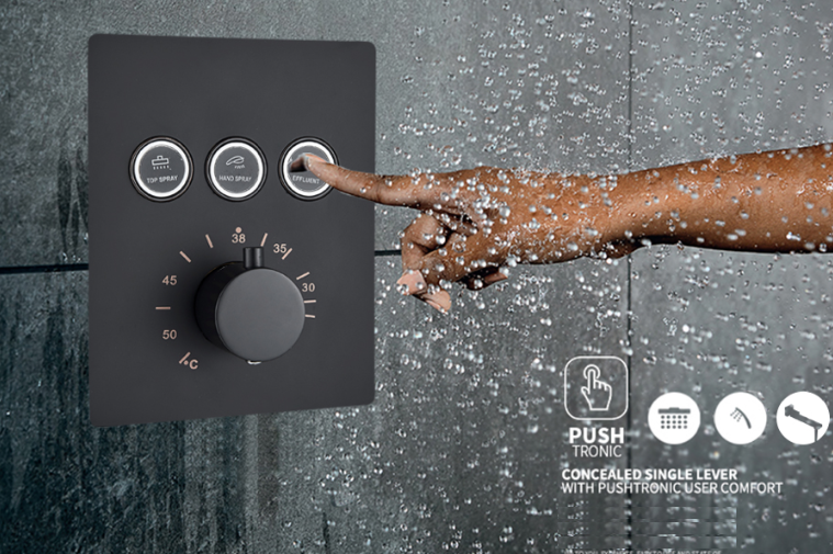 VoordeelPaleis® SmartPulse Plafond Thermostatische Doucheset Alicante 3 weg Inbouw Plafond LED regendouche La Paz Mat Zwart