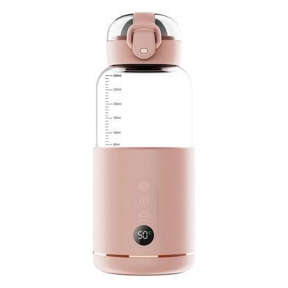 Flessenwarmer – Draadloos Oplaadbaar, Precieze Temperatuurregeling 37-55°C – Ideaal voor Thuis en Onderweg