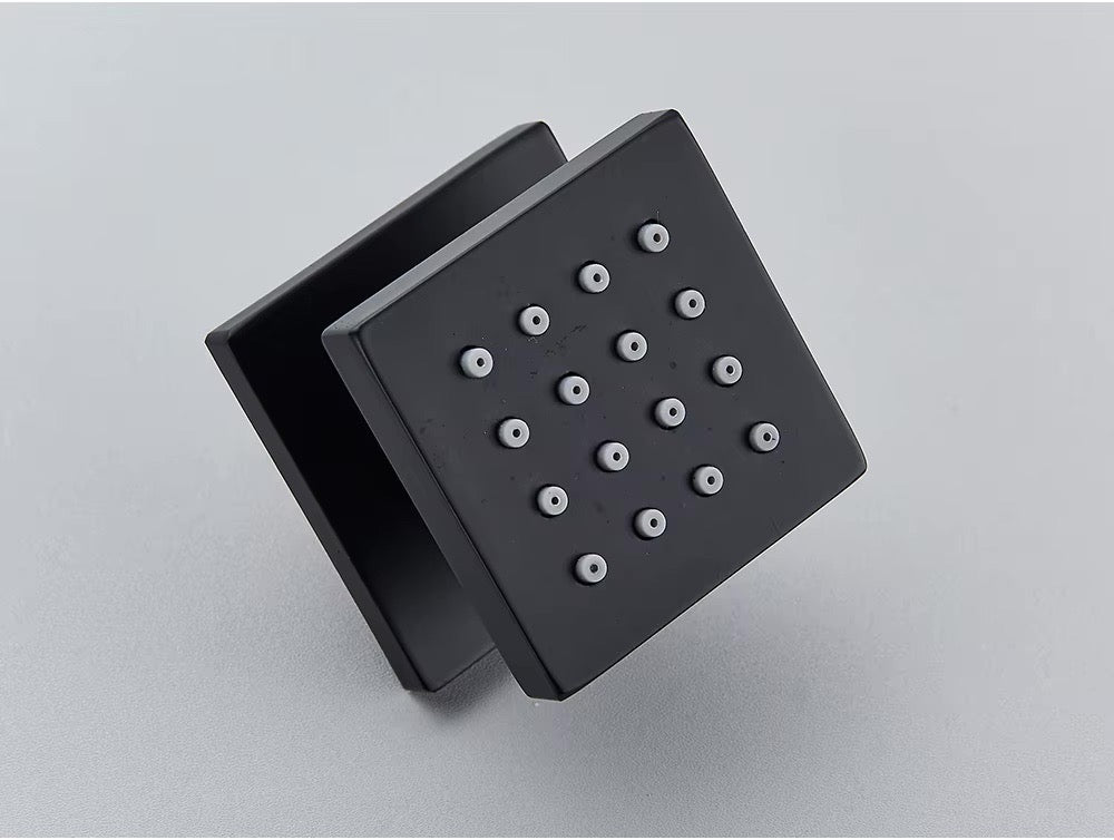 VoordeelPaleis® Doucheset Manhattan Premium Wellness LCD 50 cm plafond regendouche met inbouw muurjets zwart inbouw