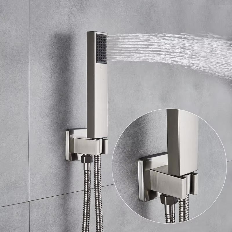 Doucheset Bolivia Premium 30 cm. regendouche vierkant 3-weg RVS geborsteld