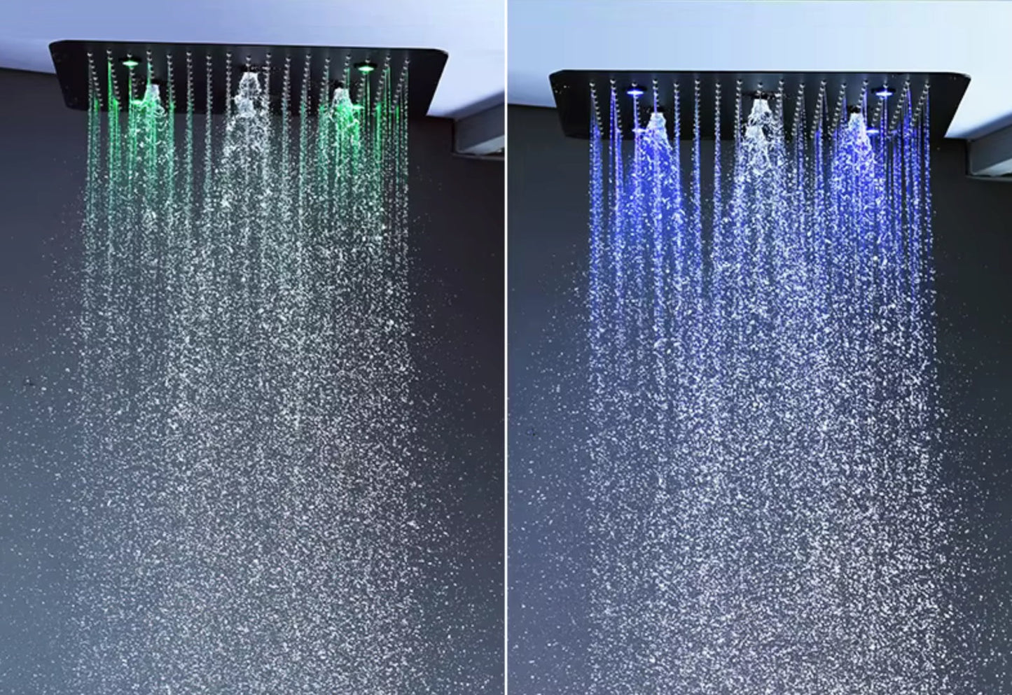VoordeelPaleis® AquaMax Platinum Wellness Plafond Thermostatische Doucheset 3 weg Inbouw Plafond LED regendouche Mat Zwart