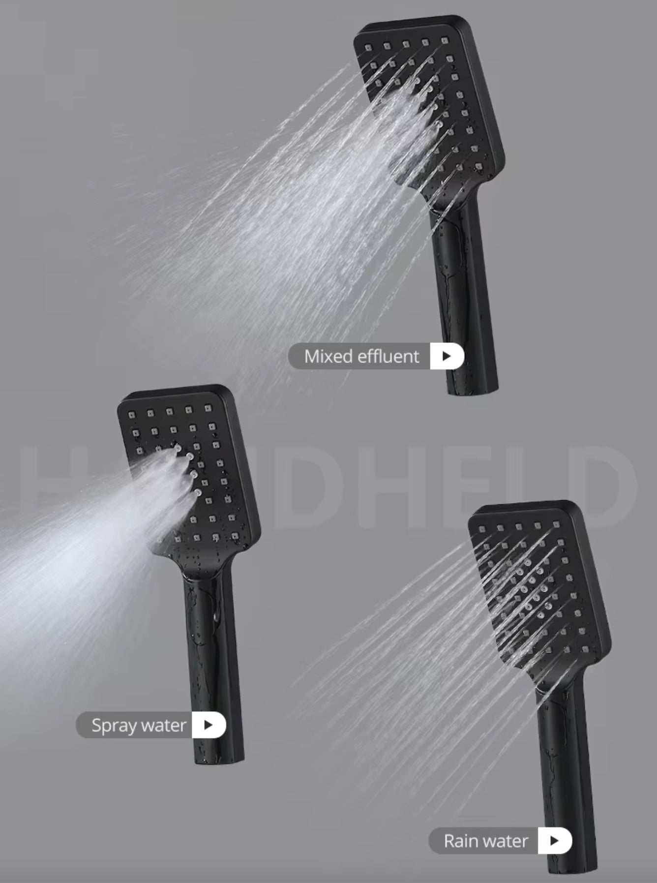 VoordeelPaleis® AquaMax Platinum Wellness Plafond Thermostatische Doucheset 3 weg Inbouw Plafond LED regendouche Mat Zwart