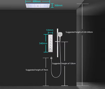 VoordeelPaleis® Aurora Plafond Thermostatische Doucheset 5 weg systeem Inbouw Plafond LED & Audio regendouche Chroom Glans