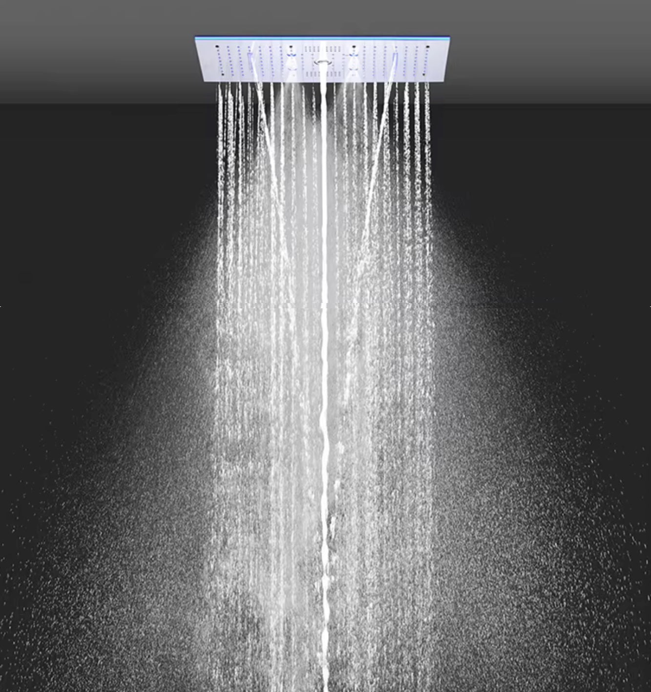 VoordeelPaleis® Aurora Plafond Thermostatische Doucheset 5 weg systeem Inbouw Plafond LED & Audio regendouche Chroom Glans