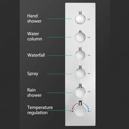VoordeelPaleis® Aurora Plafond Thermostatische Doucheset 5 weg systeem Inbouw Plafond LED & Audio regendouche Chroom Glans